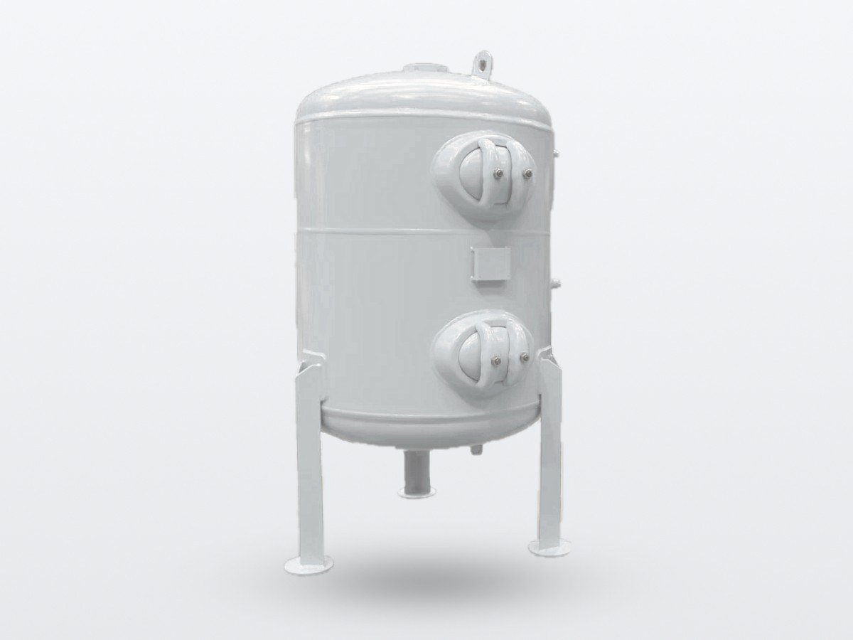 Blast pot with two chambers one above the other, on legs