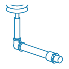 Drawing of internal piping for a blast pot