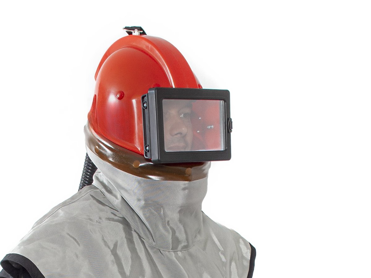 Blast helmet Phibo PH-R with rectangular lens and protective cape