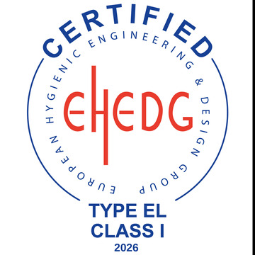 EHEDG certification label Type EL Class I, 2026