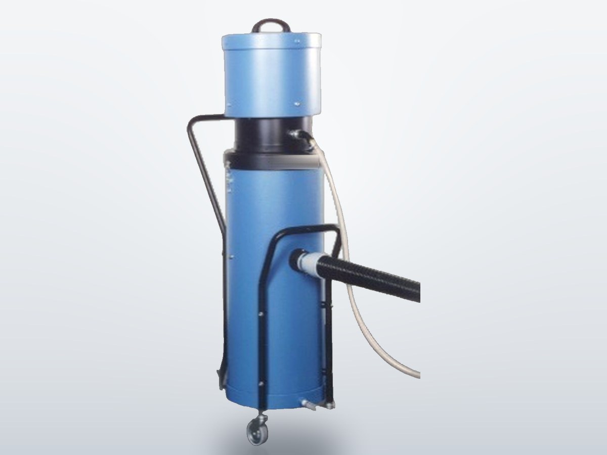 Mobile dust-free blasting machine from the suction series, with hopper, filter unit and hose