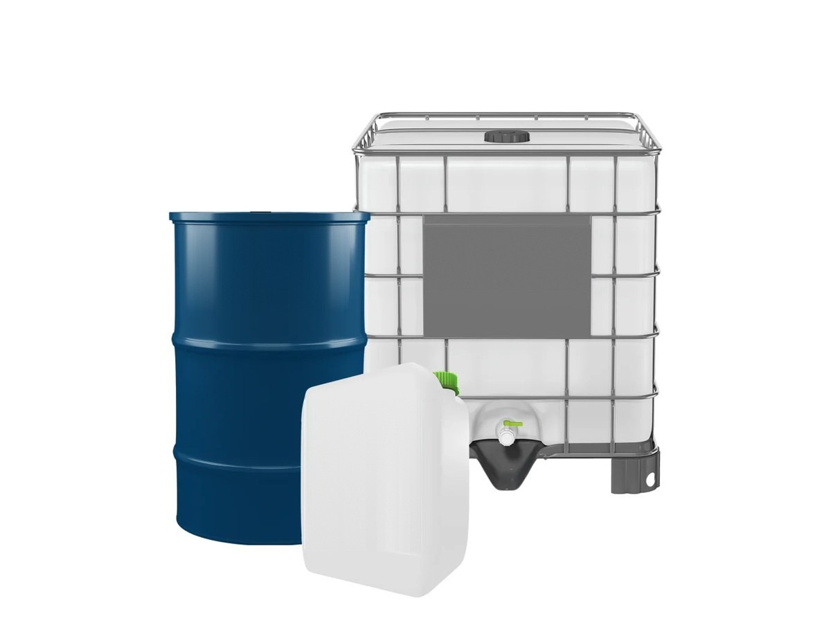 Verpakkingseenheden voor reinigers: bidon, vat en IBC-container