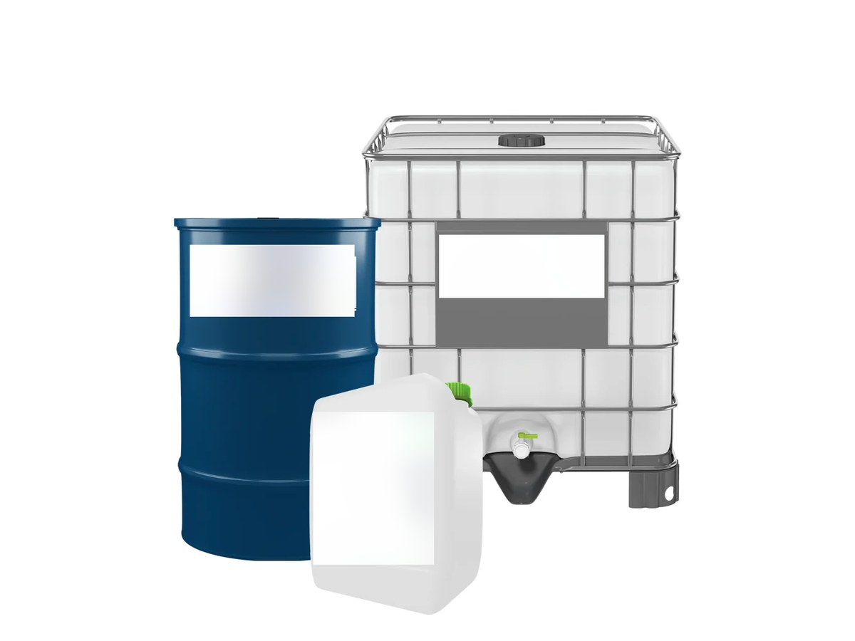 Verpakkingseenheden voor reinigers: bidon, vat en IBC-container